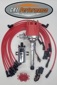 1966-1967 CADILLAC 429 7.0L V8 Small HEI Distributor RED + 45K Coil + USA WIRES - Picture 1 of 4