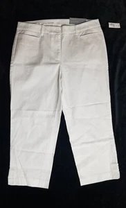 NWT Talbots Perfect Skimmer Pants 8 Slim Leg Pedal Pusher Stretch White Pkts - Picture 1 of 9