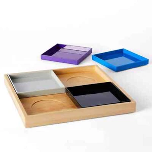 Target Lego X Collection 5 Pieces Nesting Appetizer Plates Blue, Grey, Purple - Picture 1 of 4