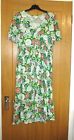 MONKL LADIES  - SIZE SMALL - GREEN FLORAL PRINT - LONG MAXI DRSS - SHORT SLEEVE