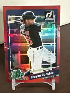 2023 Donruss 70 Brayan Rocchio Holo Red RP #’d/2023 Cleveland Guardians - Picture 1 of 3