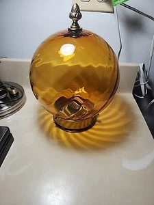 MCM 1960S-70s Amber Target Ball Ceiling Light Fixture - Picture 1 of 15