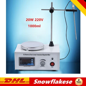 220v Lab Digital Magnetic Hotplate Stirrer Magnetrührer Heizung 20w 1000ml DE - Bild 1 von 19
