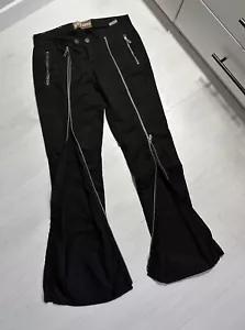 John Galliano Full Zip Avant Garde Denim Rare Pants Women’s Size 27 / 41 Italy - Picture 1 of 13