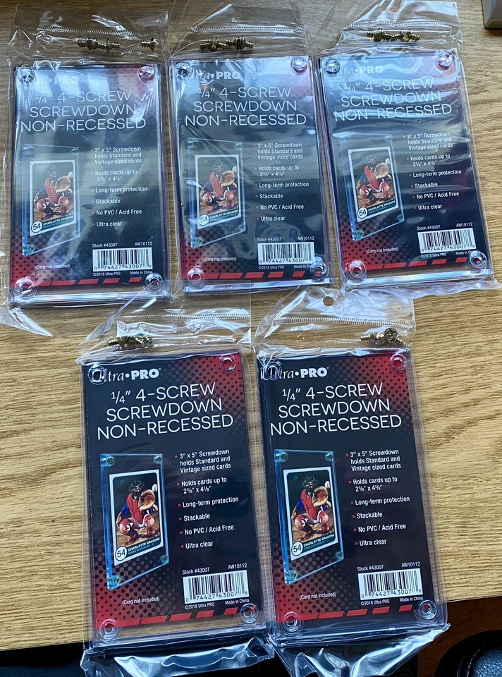 5x NEW Ultra PRO 1/4" Screwdown Non-Recessed Standard Trading Card Holder 43007 - Image 1 of 1