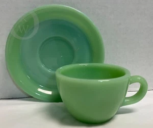 Fire King*Jadeite Jadeite*Restaurant Ware*Cup & Saucer*24260F S128 - Picture 1 of 6