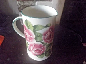 Vintage Wemyss Ware Tall Jug Painted with the Cabbage Rose Design 17cm - Picture 1 of 7
