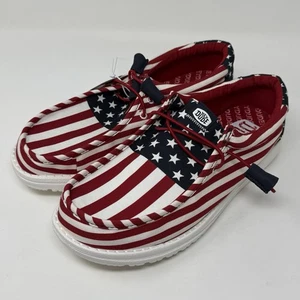 Hey Dude Wally Americana American USA Flag Shoes Men’s Size 9 40687-9CW NEW - Bild 1 von 18