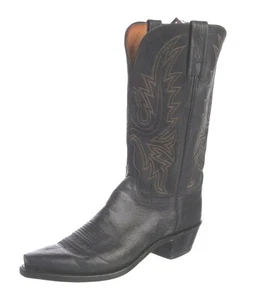 Lucchese 1883 Savannah Black Mad Dog Ziegenleder Snip Toe Westernstiefel Größe 10 - Bild 1 von 20