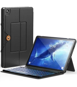 Infiland Keyboard Case for Samsung Galaxy Tab 11" / A9+, 7 Color Backlit - Black - Picture 1 of 10