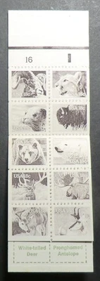 1889a BK137 MNH 1981 18c Wildlife bears deer buffalo Seal Moose Cougar PB # 16 - Image 1 of 3
