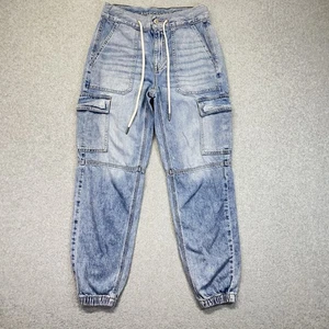 American Eagle Cargo Jogger Jeans Women’s 0 Regular Light Wash Denim 2765 - Picture 1 of 21