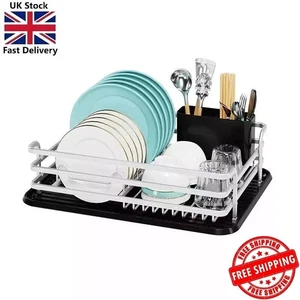 Estante escurridor de platos grande con bandeja de goteo soporte para cubiertos plato cocina SinK - Imagen 1 de 24