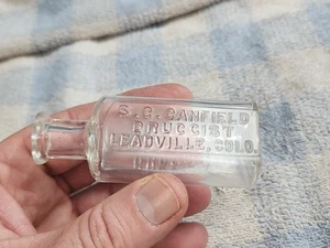 S C Canfield Druggist Antique Bottle, Leadville Colorado. Very Nice - Picture 1 of 8