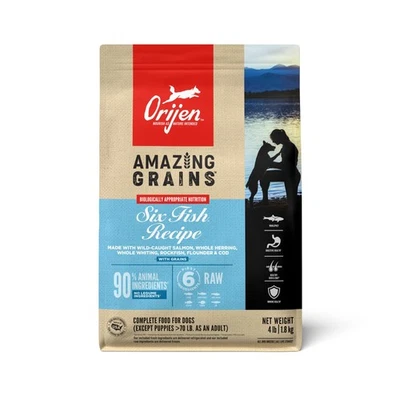 Increíble grano alto en proteínas comida seca para perros seis peces receta bolsa de 4 lb Foto 1 de 4