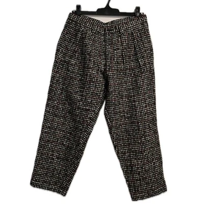 Calça cônica Comme des Garçons M preta xadrez estilo folga usada - Imagem 1 de 3