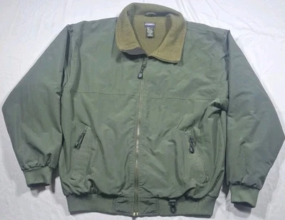 Chaqueta Bomber Sierra Vintage Blanca Talla XL Verde Forrada de Vellón Bolsillos con Cremallera  Foto 1 de 4