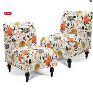 Jauddy Accent Chair Cover With Floral Pattern For Standard-Sized Chairs - Picture 1 of 4
