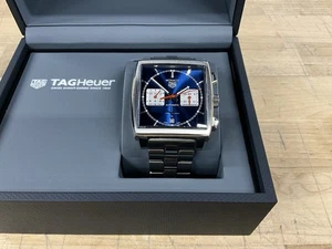 TAG Heuer Monaco Automatic Blue Chronograph Dial Steel Mens Watch CBL2111.BA0644 - Picture 1 of 19