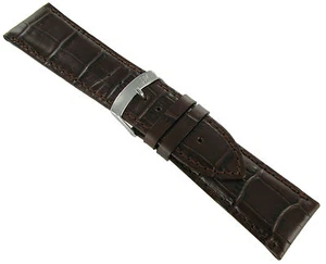 30mm Morellato Brown Alligator Grain Padded Genuine Leather Men's WatchBand 3395 - Picture 1 of 2