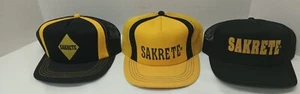 Three Vintage Sakrete Concrete Trucker Caps Snapback Mesh - Bild 1 von 12