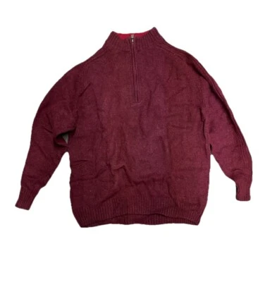 Pendleton Men’s 1/4 Zip Red Pullover Sweater Size Medium Laine Lavable Wool - Image 1 of 4