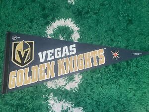 Retro Vegas Golden Knights NHL Hockey Black Gold Pennant Flag OS