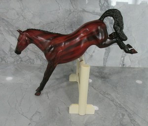 1997 Peter Stone Horses "Sporthorse Woody & Fence-9227 Woodgrain-with Box