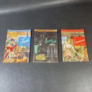 3 Vtg Cookbooks French 1955 Scandinavian 56 Gourmet 65 Culinary Arts Institute - Picture 1 of 12