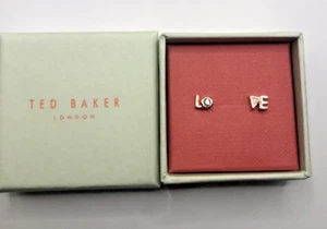 Ted Baker LOVE Stud Earrings Rose Gold Tone - Picture 1 of 3