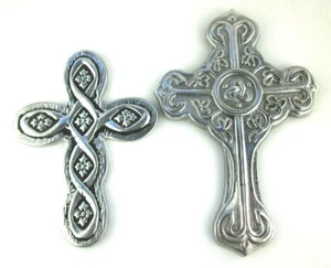 2 Cruces The Boozell Collection 7" y 9" Hechas a Mano Metal - Imagen 1 de 5
