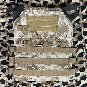 NEW Defcon Gear Low Profile Plate Carrier Airsoft Vest - Digital Desert - Picture 1 of 7