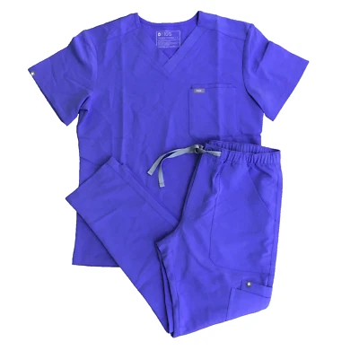 Conjunto de 2 piezas exfoliantes Figs púrpura Leon Top (S) y pantalones Cairo (S/cortos) PO# 4226 para hombre Foto 1 de 4