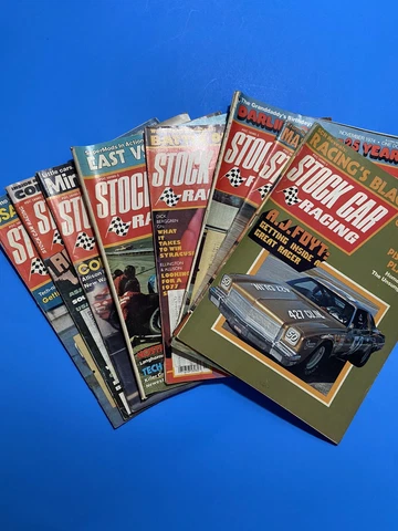Vintage Antique Lot Of (8) 1970s Stock Car Racing Mag , Mopar , 427 Ci , Hurst Cover