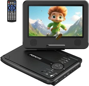 9.5 Inch Portable DVD Player with 7.5 Inch HD Swivel Screen, 4-6 Hours Rechar... - Picture 1 of 9