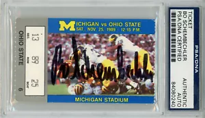 Bo, Schembechler Signed 11/25/89 Michigan Ticket Stub Last Home Game PSA 42635 - Picture 1 of 2