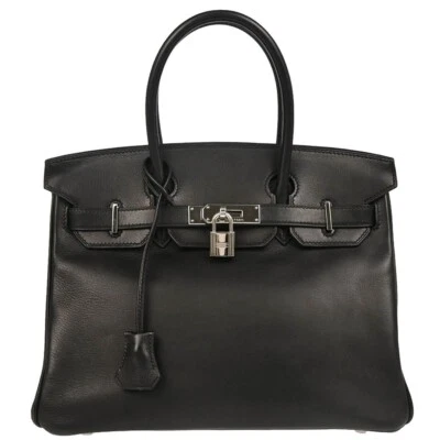 Bolso de Mano Hermes Negro Swift Birkin 30 32A□J 195090 Foto 1 de 4