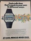 1980's Original Vintage Magazine Ad Casio Watch Music