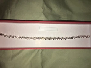 New Kim Rogers Silver Tone With Clear Crystals Bracelet In Holiday Gift Box - Bild 1 von 12