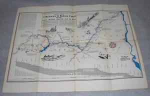 Vintage New York Map Delaware and Hudson River Canal w/Railroads Mines 1828 1898 - Picture 1 of 8