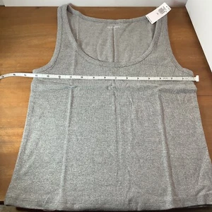 Nuevo Damas Talla L Alto Antiguo Azul Marino Recortado Tanque Gris Súper Suave Nuevo Con Etiquetas Niñas - Imagen 1 de 4