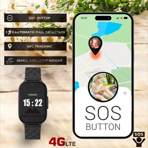 MediTrackGPS® MT52 Fall Detection Elderly Senior SOS Smart Watch, Two-way Calls - Picture 1 of 5