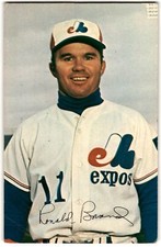 1969 Montreal Expos Postcards Ron Brand #16 CREASED