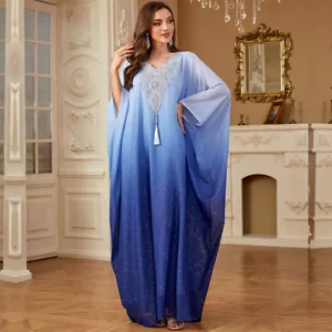 Vintage Abaya Kaftano donna abiti lunghi vintage Turchia abiti sciolti Ramadan Dubai - Foto 1 di 12