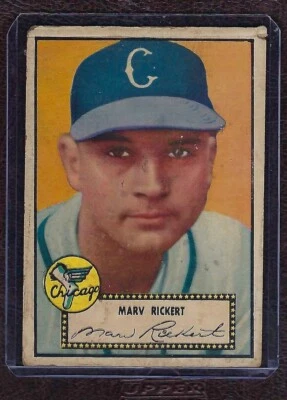 1952 Topps #50 Marv Rickert, Chicago White Sox, Black Back, Fair - Image 1 of 2