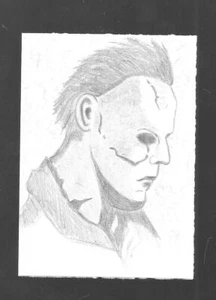 Scheda schizzo matita profilo Michael Myers - Foto 1 di 2