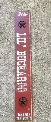 Lil’ Buckaroo Cowboy Western Holz Wachstumstabelle - Bild 1 von 3