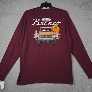 BRONCO SHIRT ADULT EXTRA LARGE XL Burgundy Red FORD 4X4 OFF ROAD CASUAL NWT - Picture 1 of 15