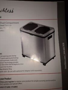 iTouchless Sensor 16 Gallon metal recycle and trash bin