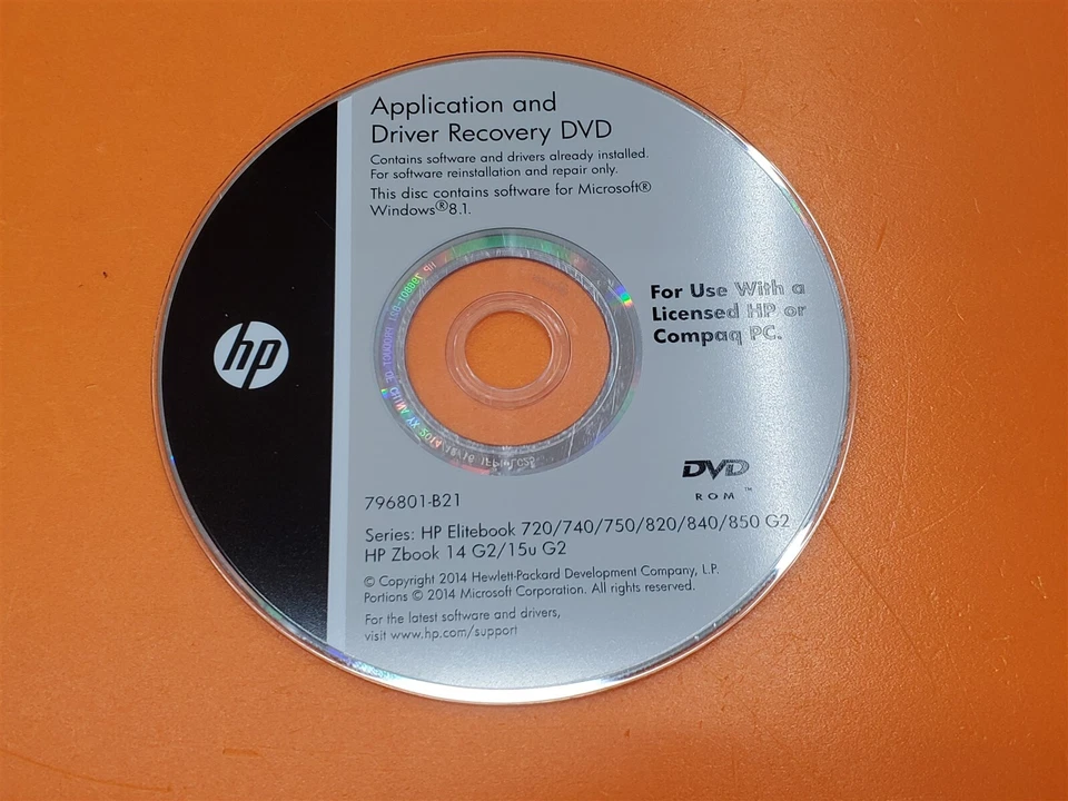 ⭐️⭐️⭐️⭐️⭐️ HP Application And Driver Recovery DVD Windows 8.1 Disc Only - Image 1 of 2